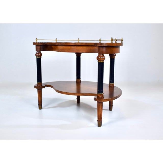 French Vintage French Regency Style Burl Wood "Kidney Bean" Side or Tea Table For Sale - Image 3 of 14