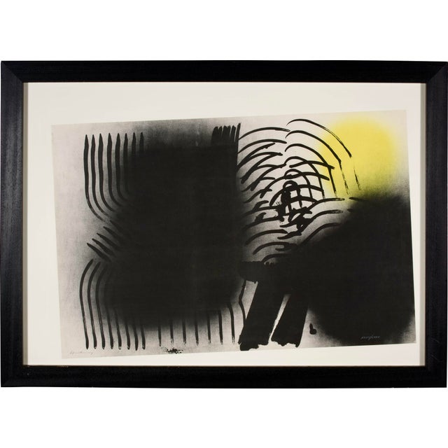 Hans hartung 1970s signed and numbered on pastel work on paper very important signed and numbered colour lithograph...
