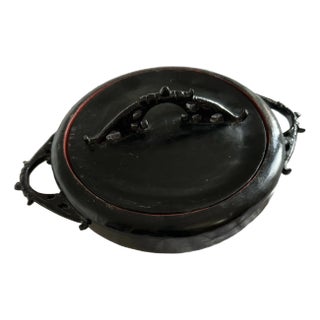 19th Century Black Lacquered Covered Bowl For Sale