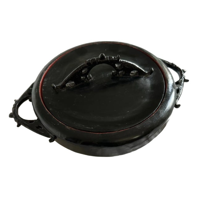 19th Century Black Lacquered Covered Bowl For Sale