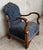 Pair of Art Deco Club Armchairs With Blue Ink Damask Velvet For Sale - Image 4 of 12