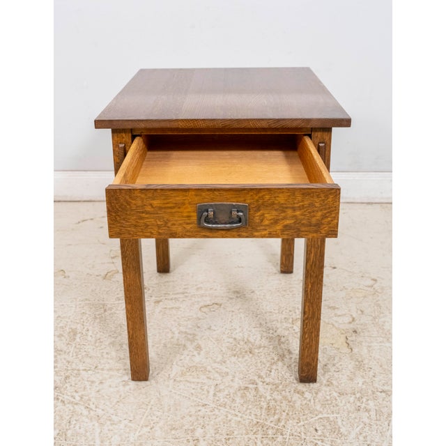 Stickley Mission Oak 1 Drawer Lamp Table For Sale In Philadelphia - Image 6 of 16