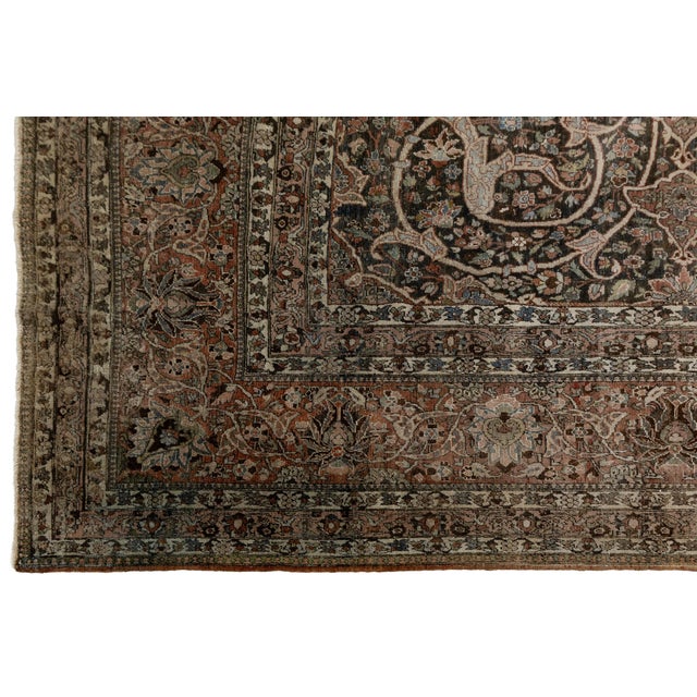 Late 19th Century Antique Bakhtiari Rug With Intricate All-Over Scroll & Medallion Pattern For Sale - Image 5 of 12
