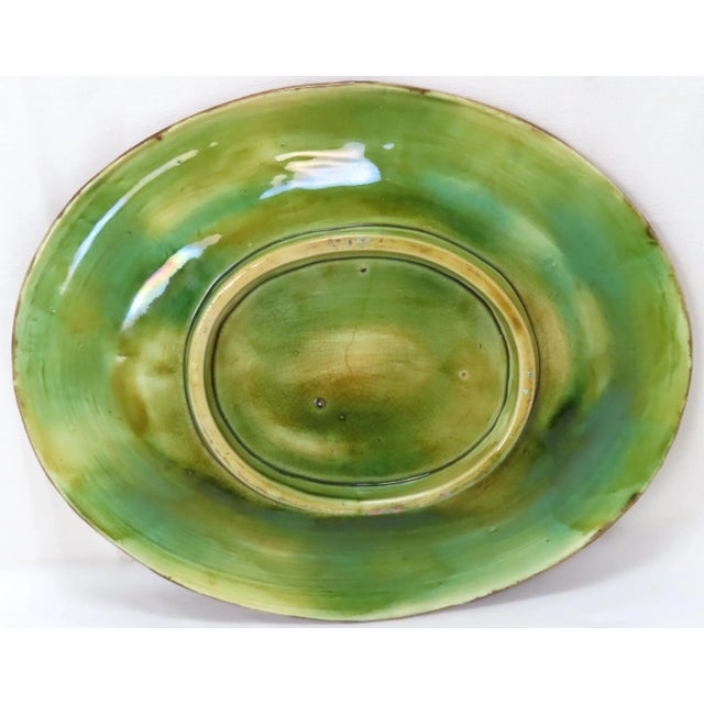 Late 19th Century Antique Victorian Majolica Bread Serving Tray With Unusual Fish & Wheat Motif & Religious Motto For Sale - Image 5 of 13