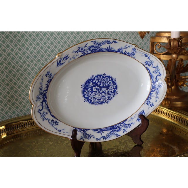 Antique Haviland Limoges Blue & White Gilt Dinnerware Service, 48 Pieces For Sale - Image 17 of 18