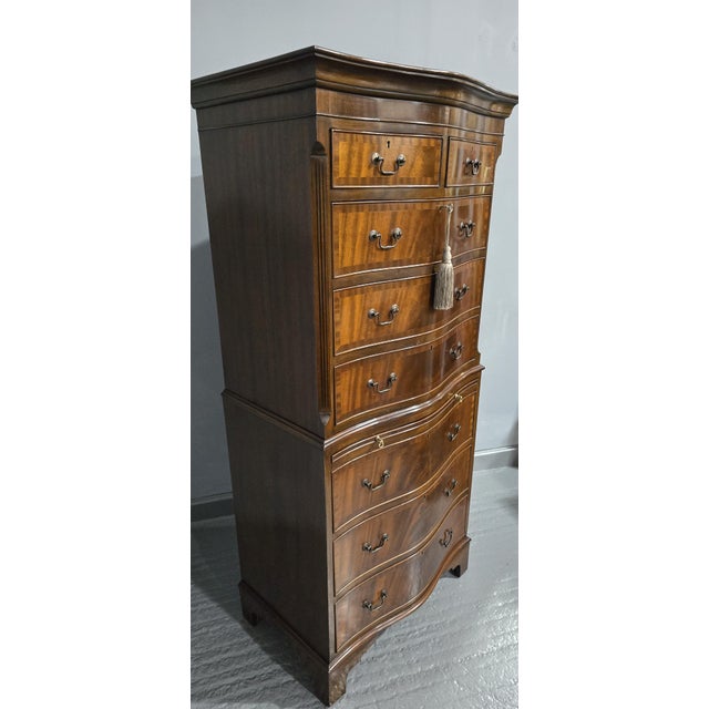Mahogany Chest on Chest of Drawers, 1920s For Sale - Image 13 of 14