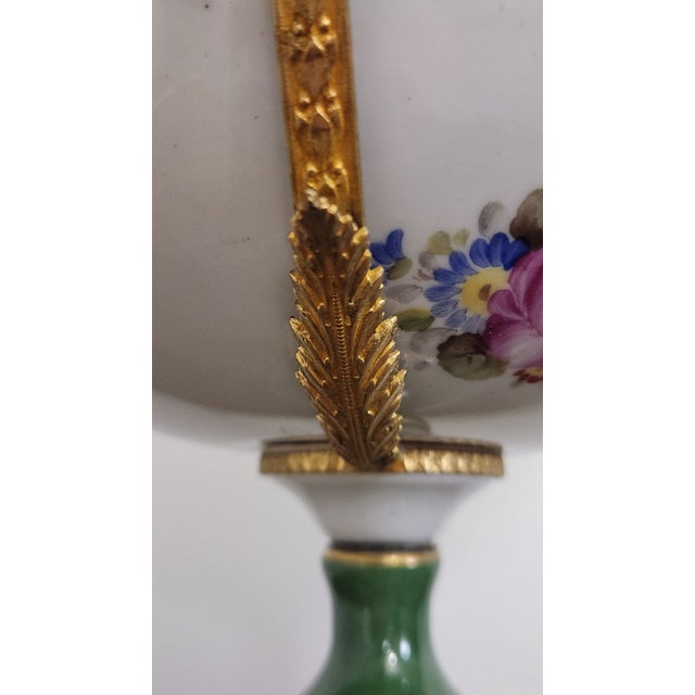 Mid-20th Century French P. Limoges Hand-Painted Porcelain & Gilt-Metal Pedestal Centerpiece Bowl For Sale - Image 11 of 18