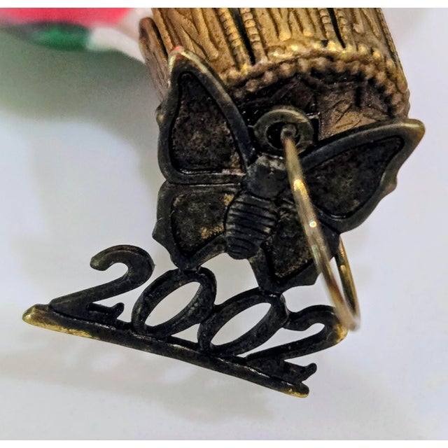 Vintage Neiman Marcus 2002 German Blown Glass Holly Candy Cane Christmas Ornaments, Set of 6 For Sale In Dallas - Image 6 of 8