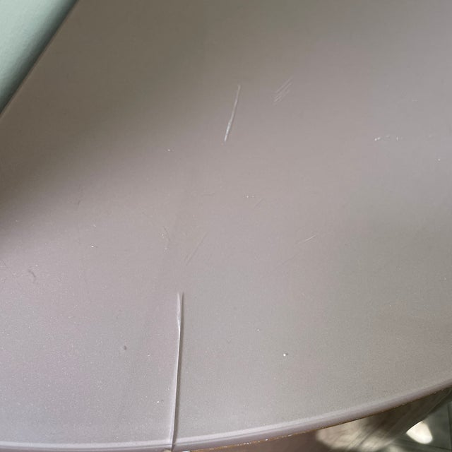 Large 1980s Pink Acrylic Half Circle Pedestal For Sale - Image 9 of 11