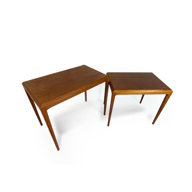 Mid-Century Modern Vintage Danish Teak Side Tables by Johannes Andersen, 1960s, Set of 2 For Sale - Image 3 of 13