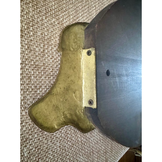 Vintage Mid-Century Walnut Carving Board With Solid Brass Pig Head Handles | Sculptural Charcuterie & Serving Board For Sale - Image 9 of 11