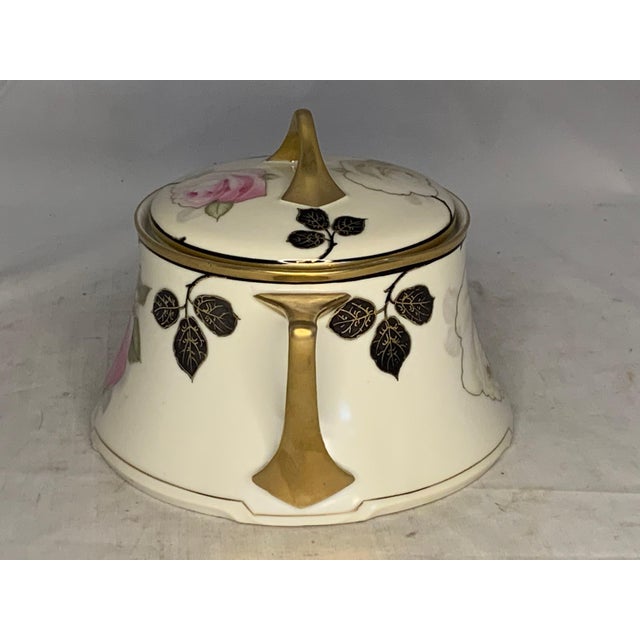Art Nouveau Royal Munich Lidded Bowl: Bavaria Z.S.&Co. Floral Rose Design For Sale - Image 6 of 10