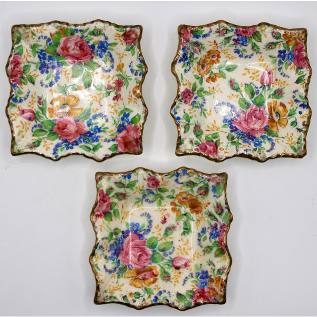 Add a touch of classic English charm to your tabletop or vanity with this beautiful, authentic matching set of three...