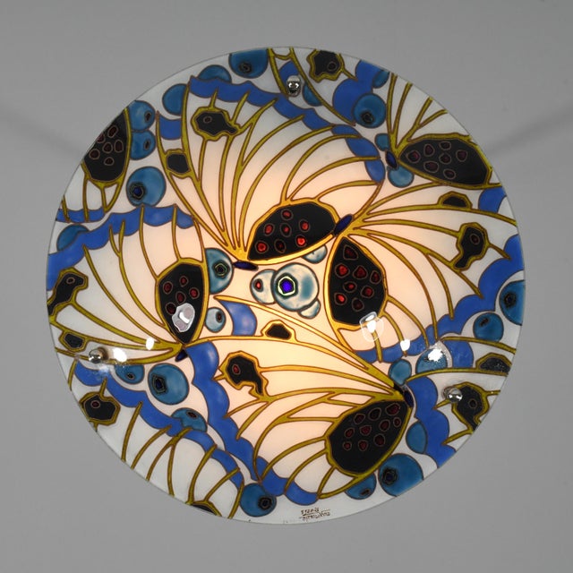 French Art Deco Pendant Light by Maxonade - 1930 Chandelier France For Sale - Image 6 of 13
