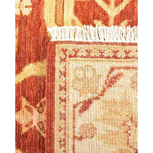 1990s Vintage Traditional Hand Knotted Wool Area Rug, Orange - 6'2" X 8'10" For Sale - Image 5 of 9
