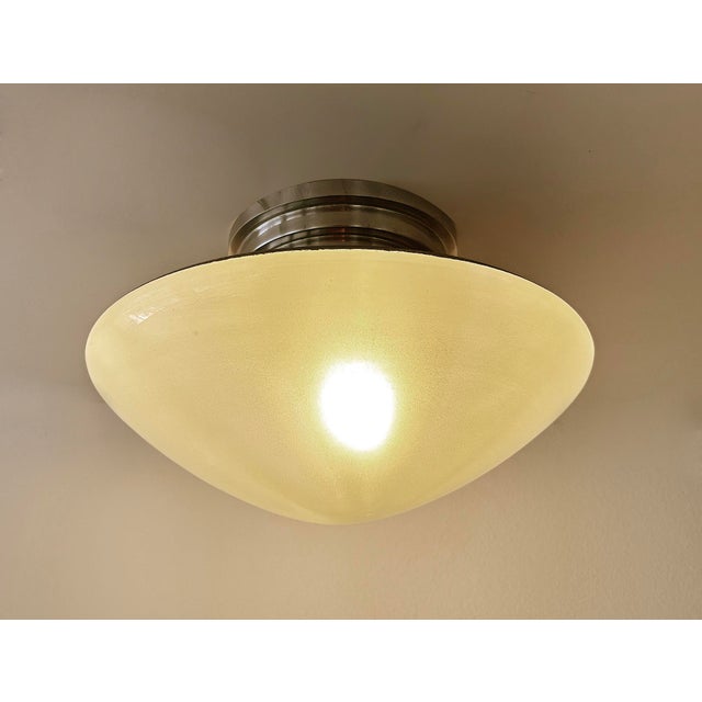 French Art Deco Glass Pendant Light by Mazda, 1930s For Sale - Image 6 of 18