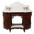 Carved Walnut & Burl Marble Top Server Desk With Candle Stands C1880 For Sale
