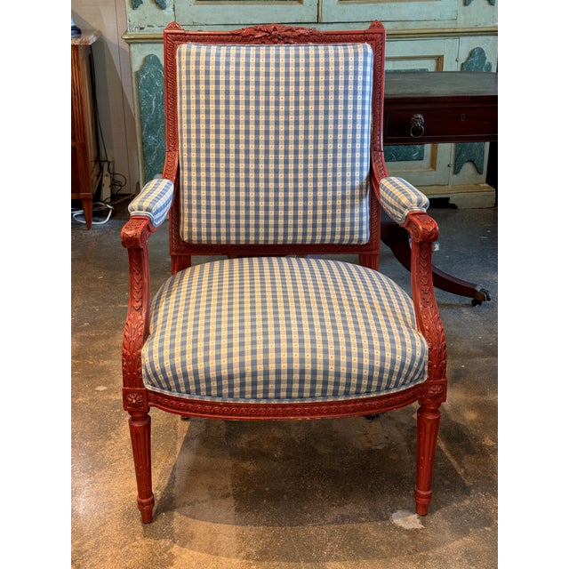 Pair of 19th Century French Fauteuils in the Louis XVI Taste For Sale - Image 4 of 10