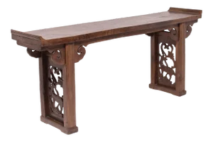 19th Century Chinese Double Deer Plank Top Altar With Everted Ends