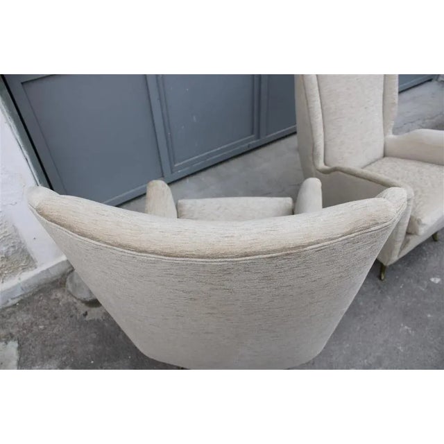 Set of Armchairs in Gilded Aluminum & Velvet from ISA, 1950s For Sale - Image 14 of 18