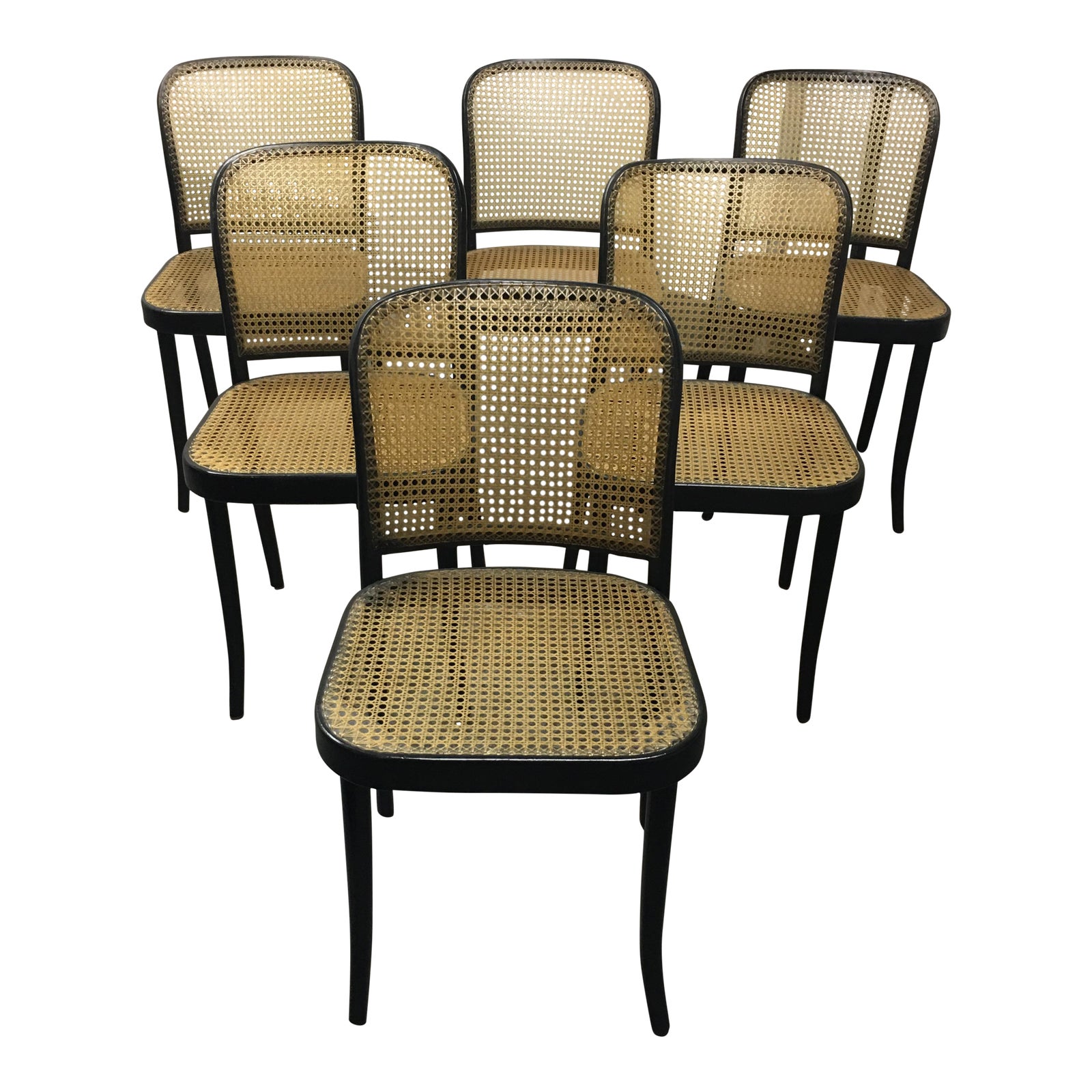 Stendig Thonet Black Bentwood Prague Dining Chairs - Set ...