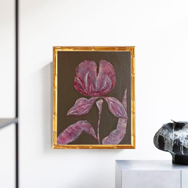 Price:$350.00 Original Framed Acrylic Botanical Painting, Organic Boho Art Floral Wall Art, 13" x 16" by Tatiana Duperault...