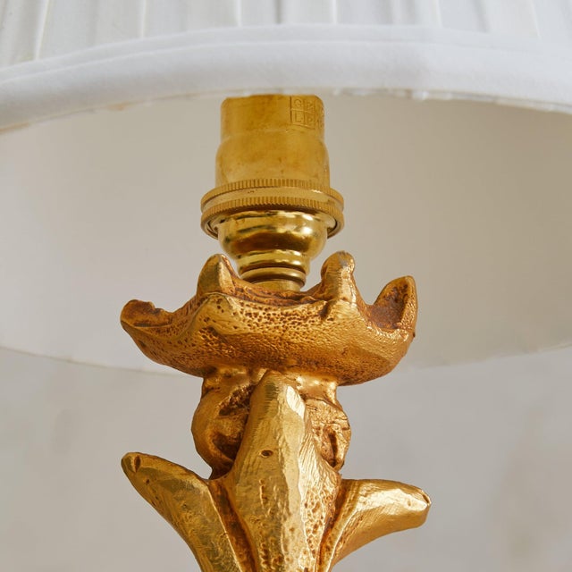 Late 20th Century 1995 French Gilt Bronze Two-Arm Table Lamp by Georges Mathias for Fondica For Sale - Image 5 of 7