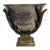 Vintage Hollywood Regency Heraldic Crest Ice Bucket With Antler Handles For Sale