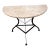 Semi-Circle Granite-Top and Black Base Table For Sale