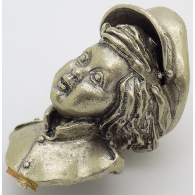 Vintage Handmade Italy Genuine Silver Uno-a-Erre Boy Upper Body Solid Figurine For Sale - Image 4 of 8