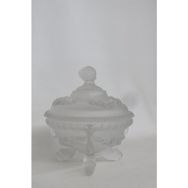 Portieux Vallerystahl Satin Argonaut Shell Frosted Glass Candy Dish 4505b For Sale - Image 18 of 18