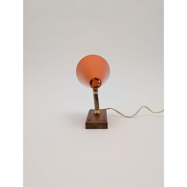 1960's Danish Mid-Century Modern Orange Metal Cone Wall Sconce For Sale - Image 4 of 8
