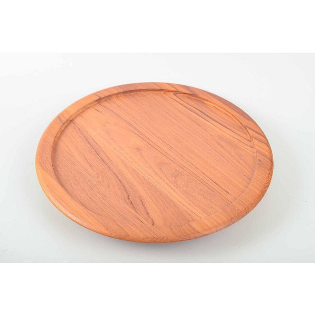 Cabaret Tray in Teak with Hand-Blown Glass Dishes from Digsmed, Denmark, 1960s, Set of 7 For Sale - Image 4 of 6