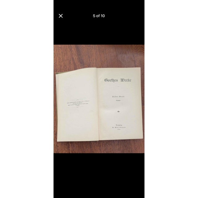 Rustic European First Edition Vintage Goethe Werkes1-10 For Sale - Image 3 of 4