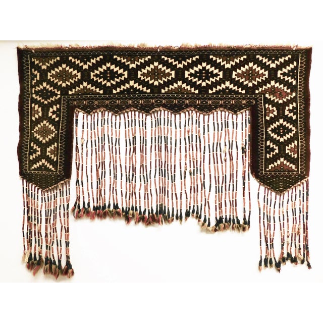 1940s Hand-Knotted Turkoman Door Hanger For Sale - Image 11 of 11