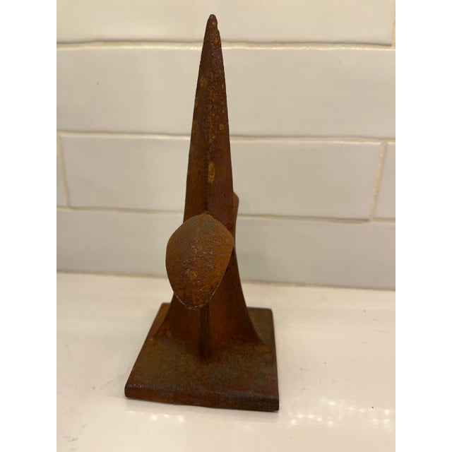 Vintage Heavy Cast Iron Fleur-De-Lis Door Stop / Book End / Decorative Piece Approximately 9.5" x 6" Base is 4" x 4"...