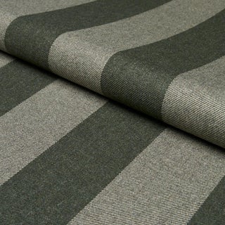 Schumacher Hemlock Stripe Fabric In Sage For Sale