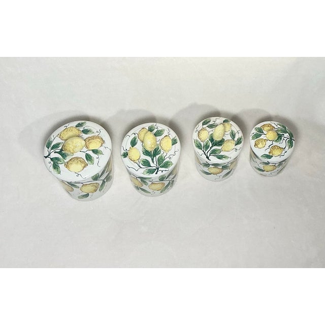 Mid-Century Modern Vintage 4 Piece Lemon Container Canister Set, Italy For Sale - Image 3 of 12
