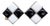 Vintage 1950s Signed Napier Square Silvertone Black & White Resin Checkered Clip Earrings-2 Pieces For Sale