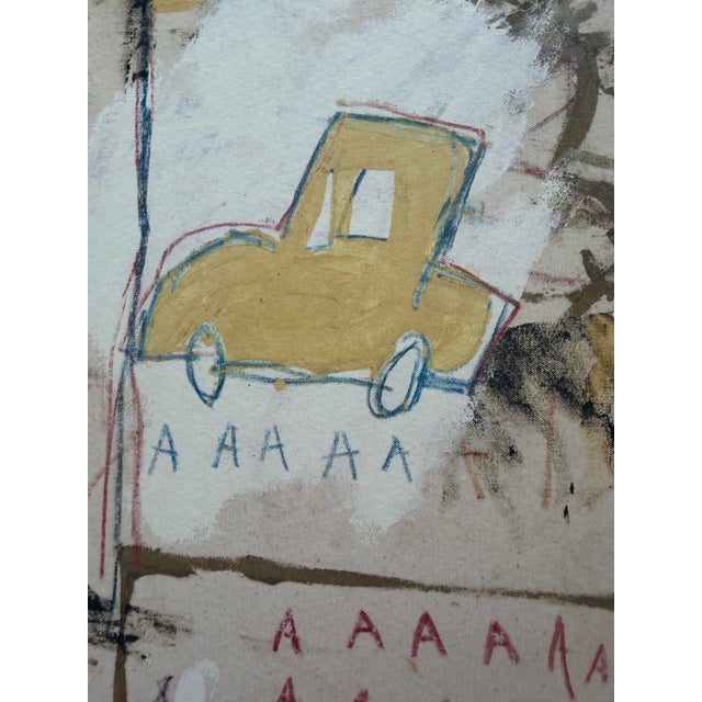 Yellow Jean Michel Basquiat (1960-1988), Old Cars 1981, Copyright Estate of Jean Michel Basquiat and Printed in Uk. Licensed by Artestar Ny For Sale - Image 8 of 17