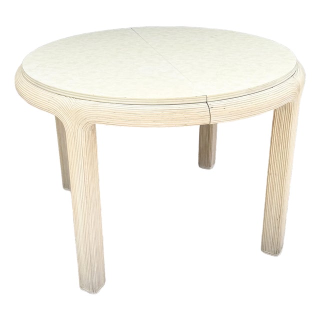 Boho Chic Pencil Reed Extendable Dining Table For Sale