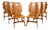 Vintage Belgian Dining Chairs in Oak, 1960s, Set of 6 For Sale
