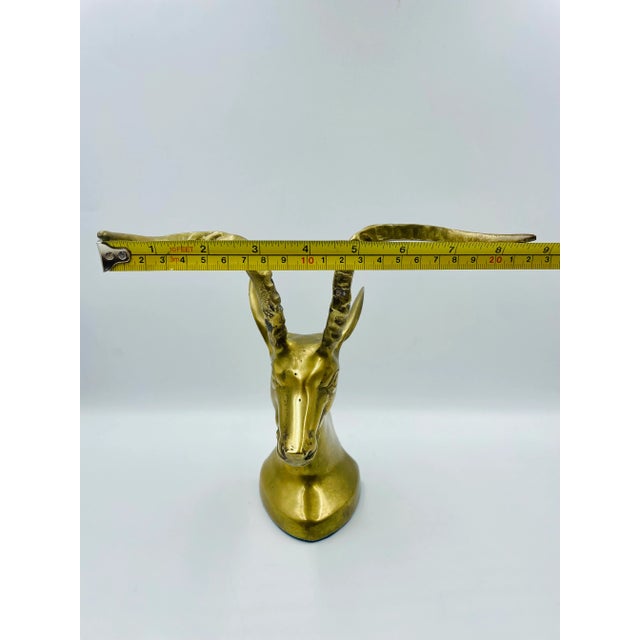 Mid 20th Century Regency Style Brass Gazelle Bookends - a Pair For Sale - Image 12 of 13