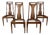 Set of Four 1960s Walnut High-Back Dining Chairs — Cane Insert Backs, Tomlinson Sophisticate Style, MCM For Sale