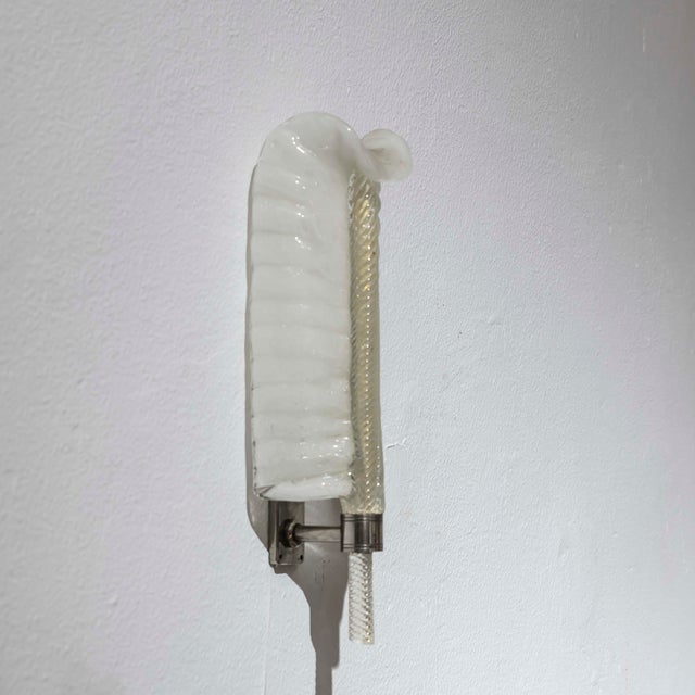 1950s Murano Glass Leaf Wall Light attributed to André Arbus for Barovier & Toso, 1950s For Sale - Image 5 of 13