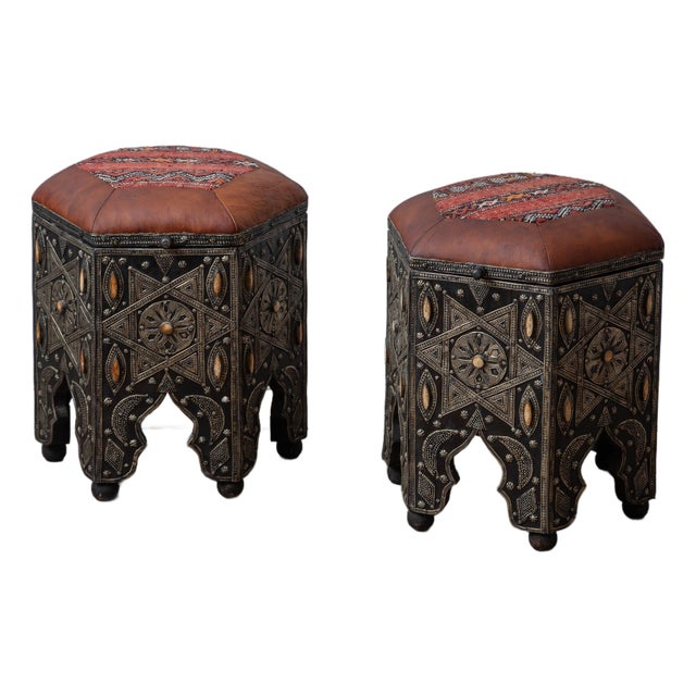 A Pair of Moroccan Stools, 20th Century For Sale