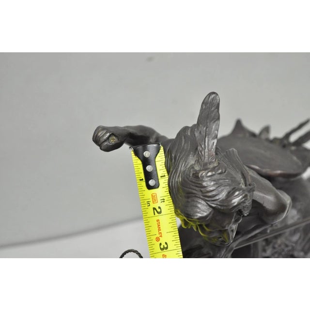 Late 20th Century Frederic Remington "Cheyenne" Lost Wax Cast Bronze Native American Sculpture For Sale - Image 13 of 17