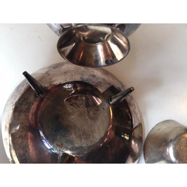 Vintage Danish Modernist Silver Plate & Enamel Bowls from Danske Guld og Sølv Smede & Carl F. Christensen, 1950s, Set of 3 For Sale - Image 4 of 5