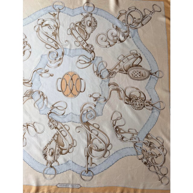 Hermès Hermès Profile-Sellerie 1984 Silk Scarf Designed by Guillemot For Sale - Image 4 of 4