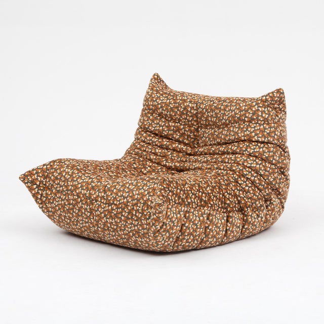 Vintage Togo Fireside Chair and Ottoman - Canyon Bloom Ligne Roset For Sale - Image 15 of 16